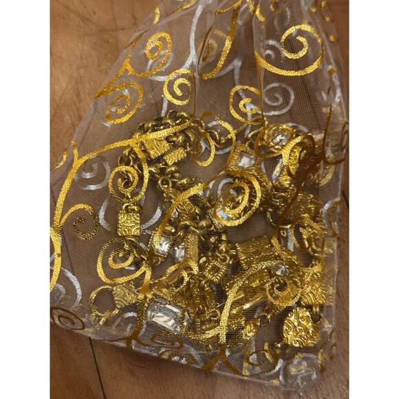 Mystery Jewelry Bag - Prom Formal Fancy Regency Gold Rhinestones - Picture 2 of 6